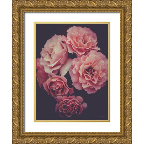 Dreamy Roses Gold Ornate Wood Framed Art Print with Double Matting by Seven Trees Design