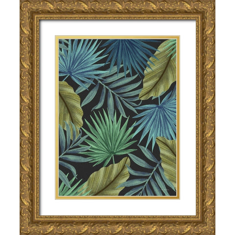 Tropical Leaves I Gold Ornate Wood Framed Art Print with Double Matting by Seven Trees Design