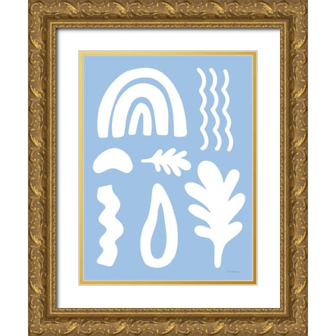 Happy Shapes Gold Ornate Wood Framed Art Print with Double Matting by Seven Trees Design