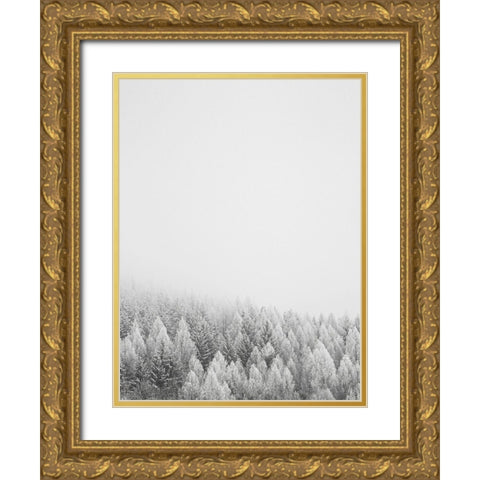 The White Forest   Gold Ornate Wood Framed Art Print with Double Matting by Seven Trees Design