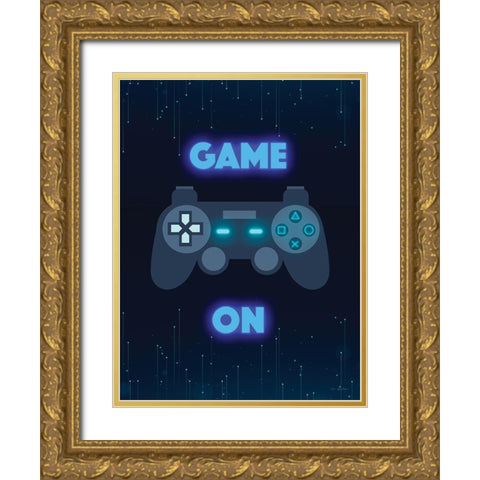 Game On     Gold Ornate Wood Framed Art Print with Double Matting by Seven Trees Design