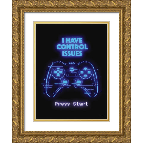 Gamer Control Issues     Gold Ornate Wood Framed Art Print with Double Matting by Seven Trees Design