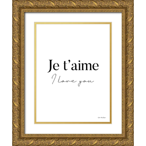 I Love You in French Gold Ornate Wood Framed Art Print with Double Matting by Seven Trees Design