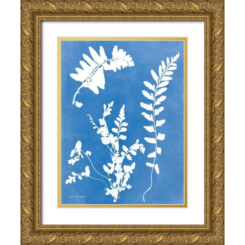Blue Botanical II Gold Ornate Wood Framed Art Print with Double Matting by Seven Trees Design