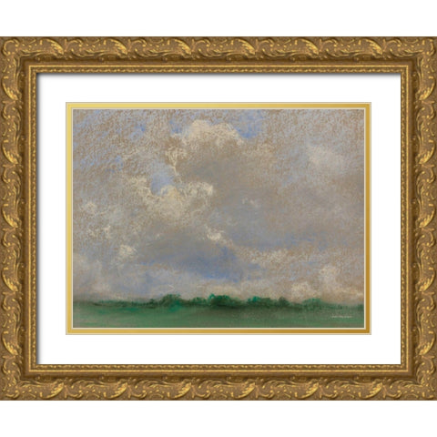 The Abstract Horizon Gold Ornate Wood Framed Art Print with Double Matting by Seven Trees Design