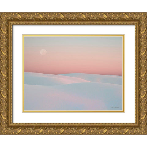Moon and Dunes Gold Ornate Wood Framed Art Print with Double Matting by Seven Trees Design