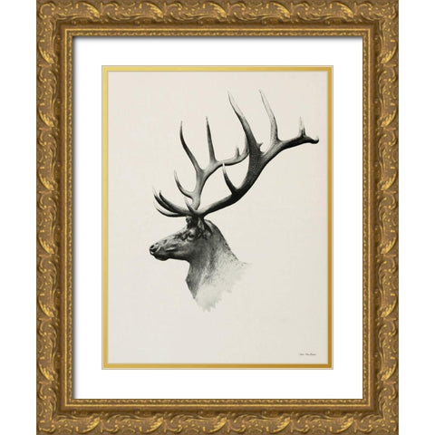 Mountain Reindeer    Gold Ornate Wood Framed Art Print with Double Matting by Seven Trees Design