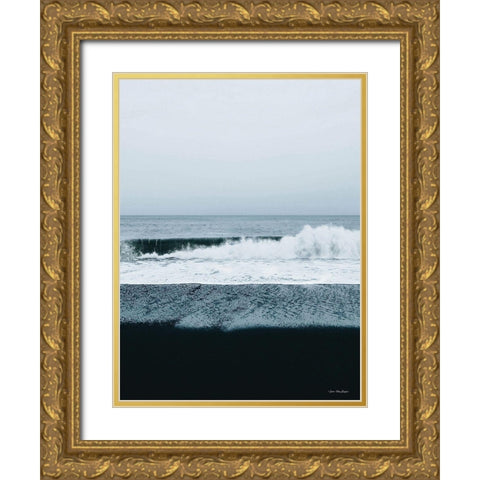 Black Beach Gold Ornate Wood Framed Art Print with Double Matting by Seven Trees Design