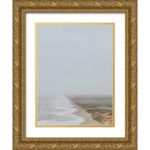 Fog and Waves Gold Ornate Wood Framed Art Print with Double Matting by Seven Trees Design