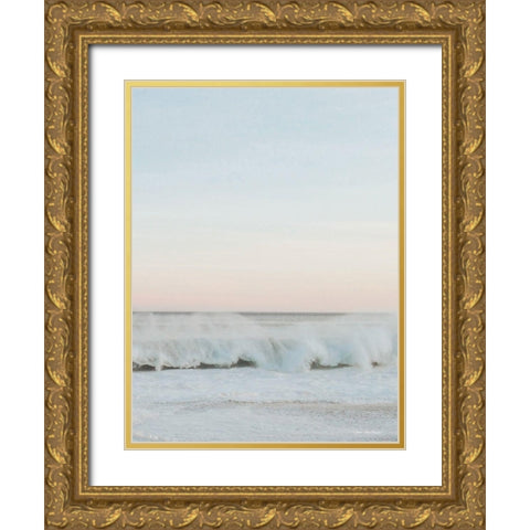 The Waves I Gold Ornate Wood Framed Art Print with Double Matting by Seven Trees Design