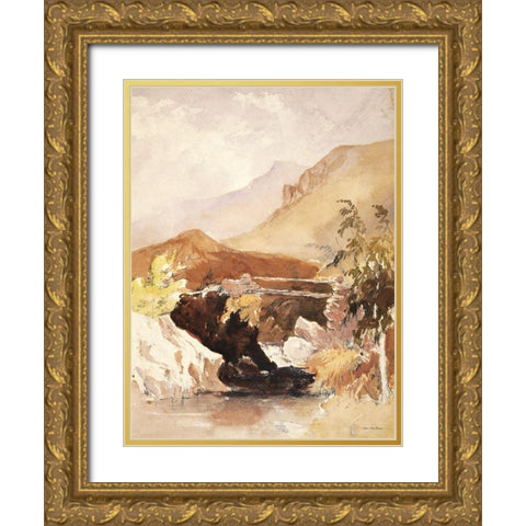 The Dreamy Landscape Gold Ornate Wood Framed Art Print with Double Matting by Seven Trees Design