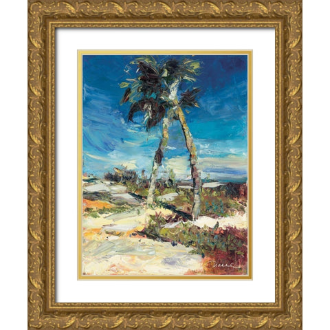 Twin Palm Gold Ornate Wood Framed Art Print with Double Matting by Owen-Cullimore, Tracey