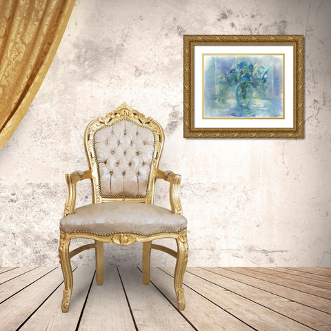 Susies Blue Gold Ornate Wood Framed Art Print with Double Matting by Owen-Cullimore, Tracy