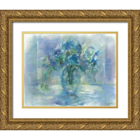 Susies Blue Gold Ornate Wood Framed Art Print with Double Matting by Owen-Cullimore, Tracy