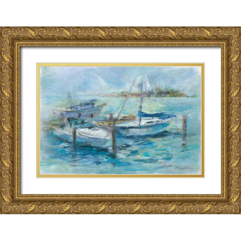 Dockside Gold Ornate Wood Framed Art Print with Double Matting by Owen-Cullimore, Tracy