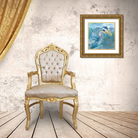 Haute Herons Gold Ornate Wood Framed Art Print with Double Matting by Owen-Cullimore, Tracey