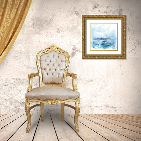 Serenity Sloop Gold Ornate Wood Framed Art Print with Double Matting by Owen-Cullimore, Tracy