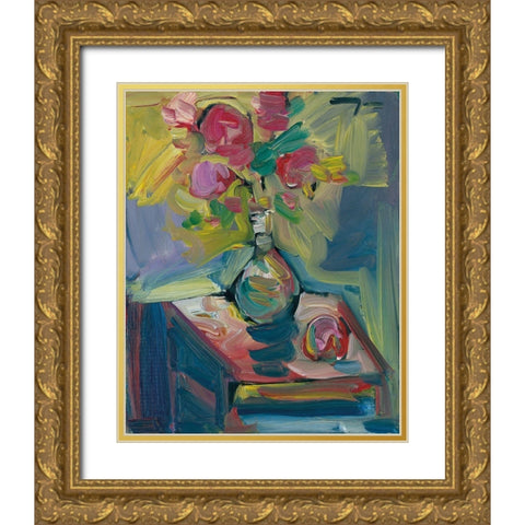 The Night Stand Gold Ornate Wood Framed Art Print with Double Matting by Trujillo, Jose