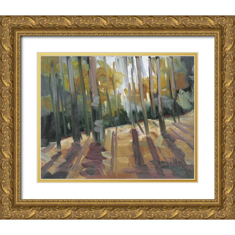 Backlit Woods   Gold Ornate Wood Framed Art Print with Double Matting by Trujillo, Jose