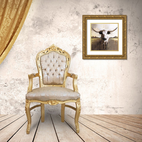 Spotted Cow Gold Ornate Wood Framed Art Print with Double Matting by White Ladder