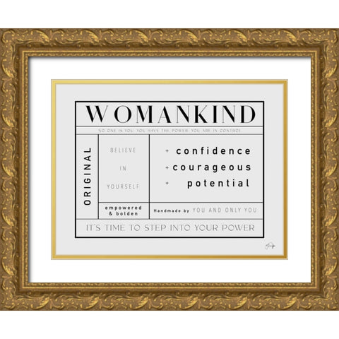 Womankind Gold Ornate Wood Framed Art Print with Double Matting by Yass Naffas Designs