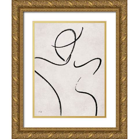 Miss Carmen Gold Ornate Wood Framed Art Print with Double Matting by Yass Naffas Designs