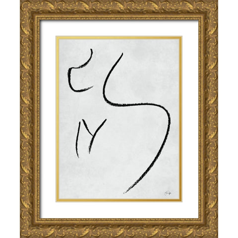 Body Positive Self Love Gold Ornate Wood Framed Art Print with Double Matting by Yass Naffas Designs