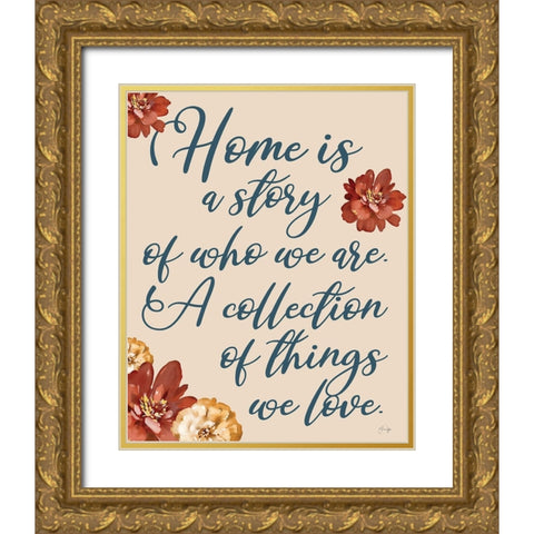 A Story of Love Gold Ornate Wood Framed Art Print with Double Matting by Yass Naffas Designs