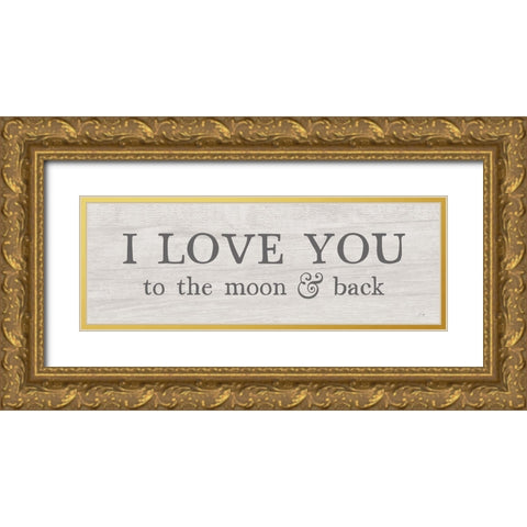 I Love You Gold Ornate Wood Framed Art Print with Double Matting by Yass Naffas Designs