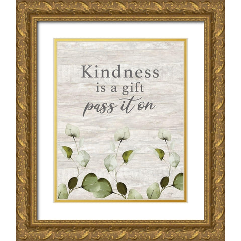 Kindness Gift Gold Ornate Wood Framed Art Print with Double Matting by Yass Naffas Designs