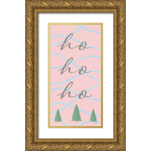 Ho, Ho, Ho Gold Ornate Wood Framed Art Print with Double Matting by Yass Naffas Designs