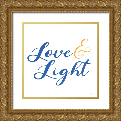 Love And Light Gold Ornate Wood Framed Art Print with Double Matting by Yass Naffas Designs