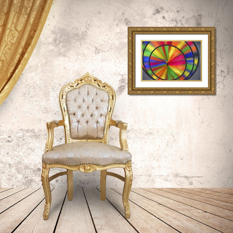 Abstract pattern formed by spinning whirligig Gold Ornate Wood Framed Art Print with Double Matting by Terrill, Steve