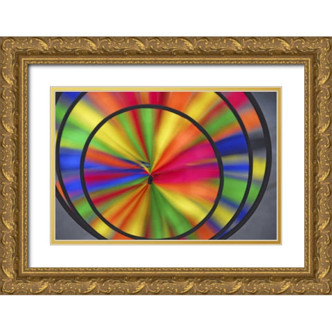Abstract pattern formed by spinning whirligig Gold Ornate Wood Framed Art Print with Double Matting by Terrill, Steve