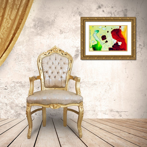 Color abstract Gold Ornate Wood Framed Art Print with Double Matting by Muench, Zandria