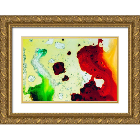 Color abstract Gold Ornate Wood Framed Art Print with Double Matting by Muench, Zandria