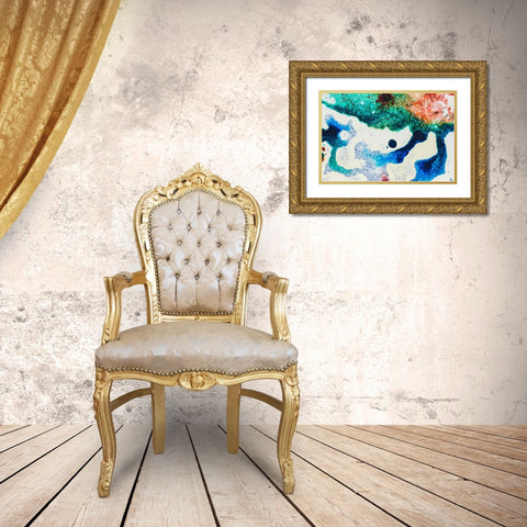 Color abstract Gold Ornate Wood Framed Art Print with Double Matting by Muench, Zandria