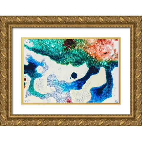 Color abstract Gold Ornate Wood Framed Art Print with Double Matting by Muench, Zandria