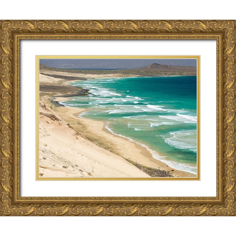Coastal landscape near Calhau Island Sao Vicente-Cape Verde Gold Ornate Wood Framed Art Print with Double Matting by Zwick, Martin