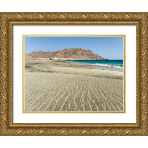 The beach near Sao Pedro Island Sao Vicente-Cape Verde Gold Ornate Wood Framed Art Print with Double Matting by Zwick, Martin