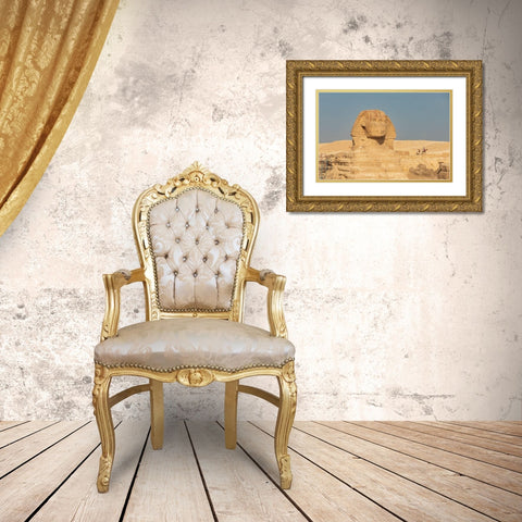 Africa-Egypt-Cairo Giza plateau Great Sphinx of Giza Gold Ornate Wood Framed Art Print with Double Matting by Wilson, Emily