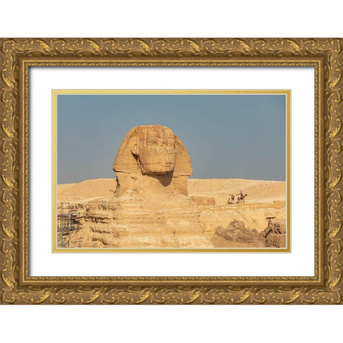 Africa-Egypt-Cairo Giza plateau Great Sphinx of Giza Gold Ornate Wood Framed Art Print with Double Matting by Wilson, Emily