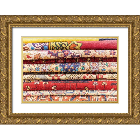 Africa-Egypt-Cairo-Giza Rugs for purchase a at rug and tapestry weaving school Gold Ornate Wood Framed Art Print with Double Matting by Wilson, Emily