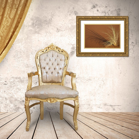 Tuft of grass in the Namib Desert, Namibia Gold Ornate Wood Framed Art Print with Double Matting by Young, Bill
