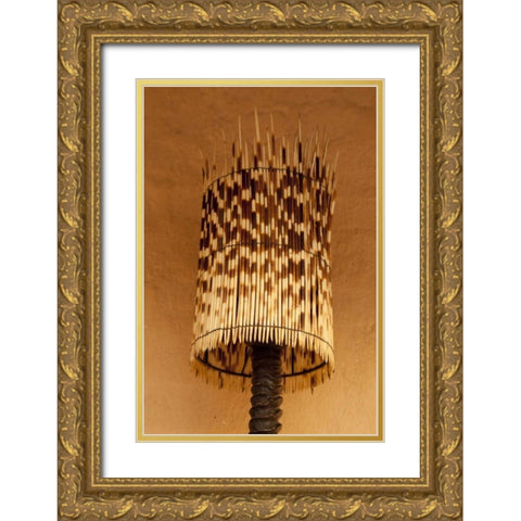 Namibia, Opuwo A lamp made of porcupine quills Gold Ornate Wood Framed Art Print with Double Matting by Kaveney, Wendy
