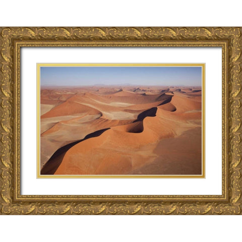 Namibia, Sossusvlei Aerial of Namib Desert dunes Gold Ornate Wood Framed Art Print with Double Matting by Kaveney, Wendy