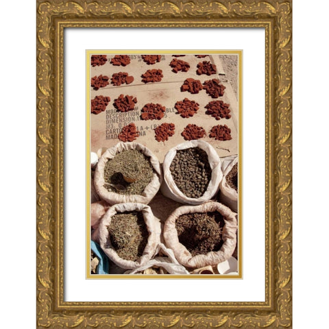 Namibia, Opuwo Fragrant herbs and ochre Gold Ornate Wood Framed Art Print with Double Matting by Kaveney, Wendy