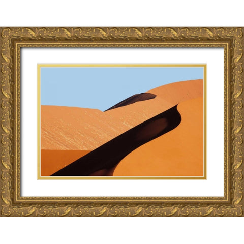 Namibia, Namib-Naukluft Park Sand dune abstract Gold Ornate Wood Framed Art Print with Double Matting by Kaveney, Wendy
