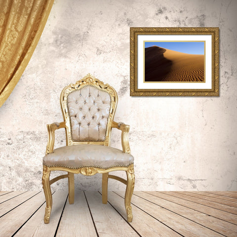 Namibia, Namib-Naukluft NP Blowing sand on dune Gold Ornate Wood Framed Art Print with Double Matting by Young, Bill