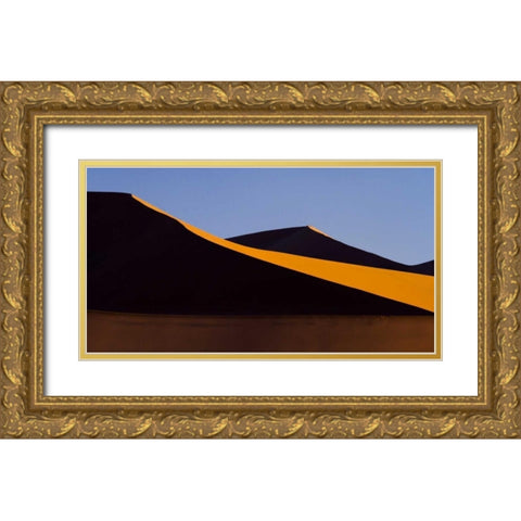 Namibia, Namib-Naukluft NP Abstract of sand dune Gold Ornate Wood Framed Art Print with Double Matting by Young, Bill
